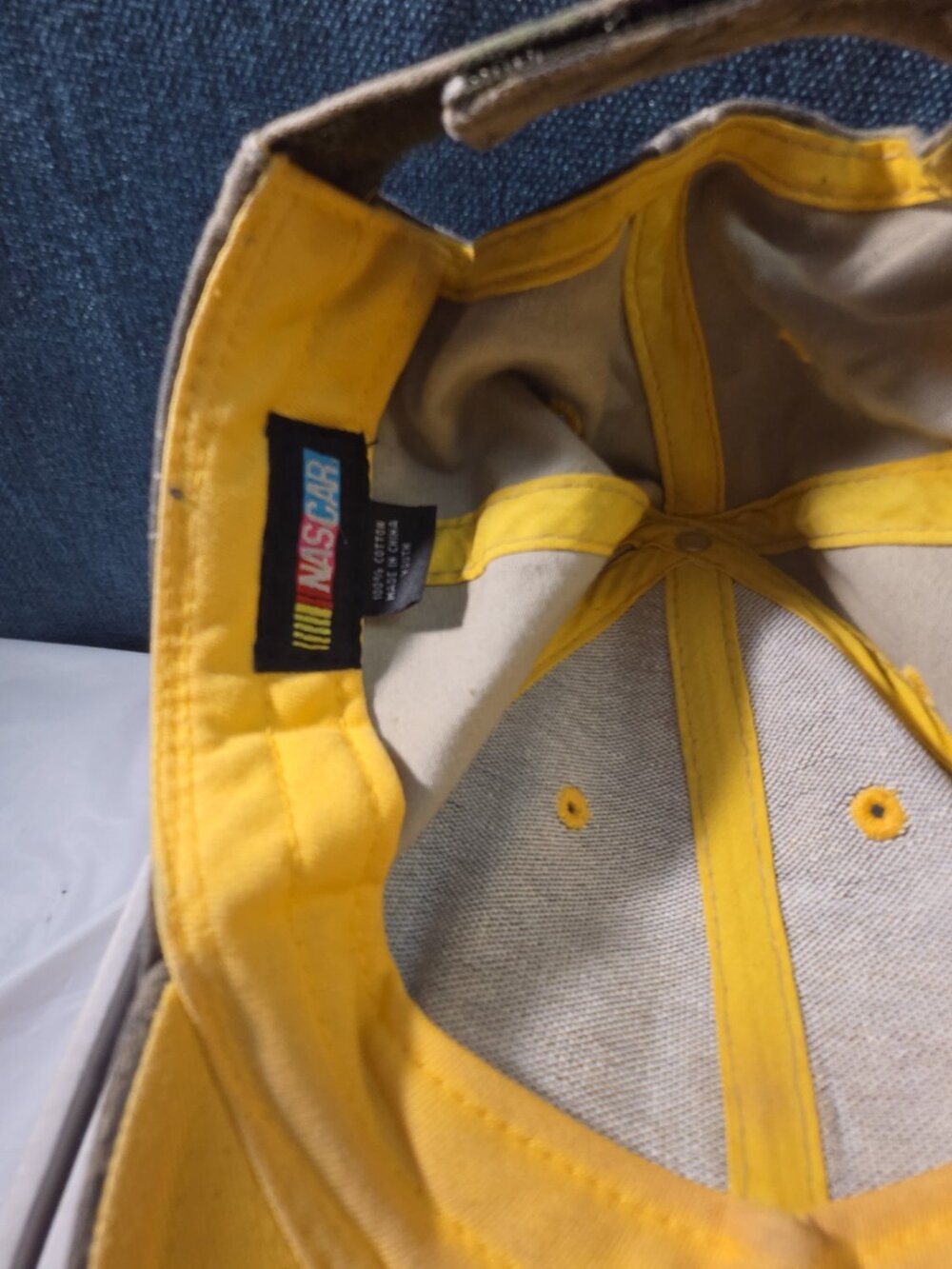NASCAR Sprint Cup Series Camo Hat Yellow Underbill Adjustable Racing Cap Vintage - Picture 7 of 16